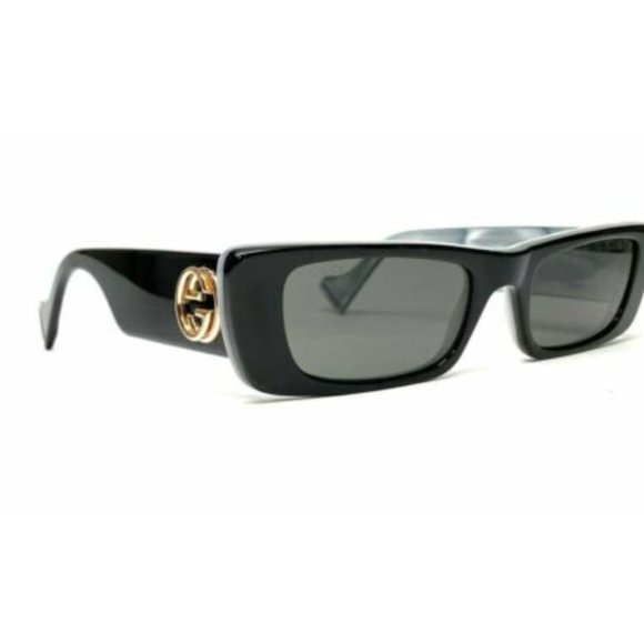 ? NEW GUCCI WOMENS BLACK RECTANGLE SUNGLASSES W/ CASE main image 4
